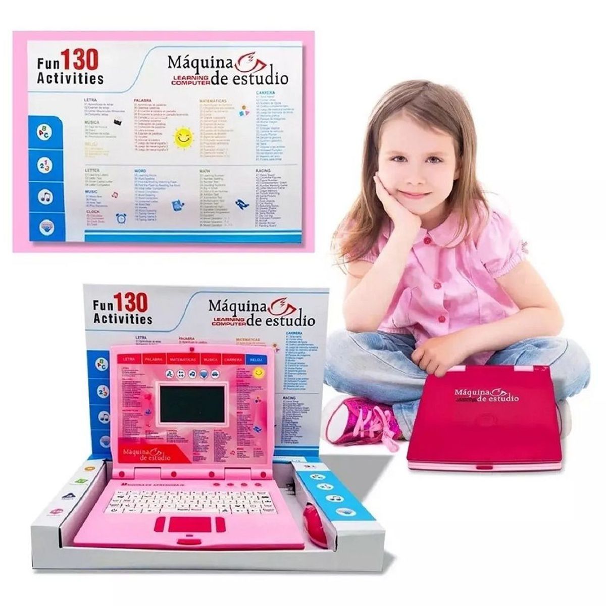 GENERICO - Computador Didáctico Inftantil Juguete 130 Funciones
