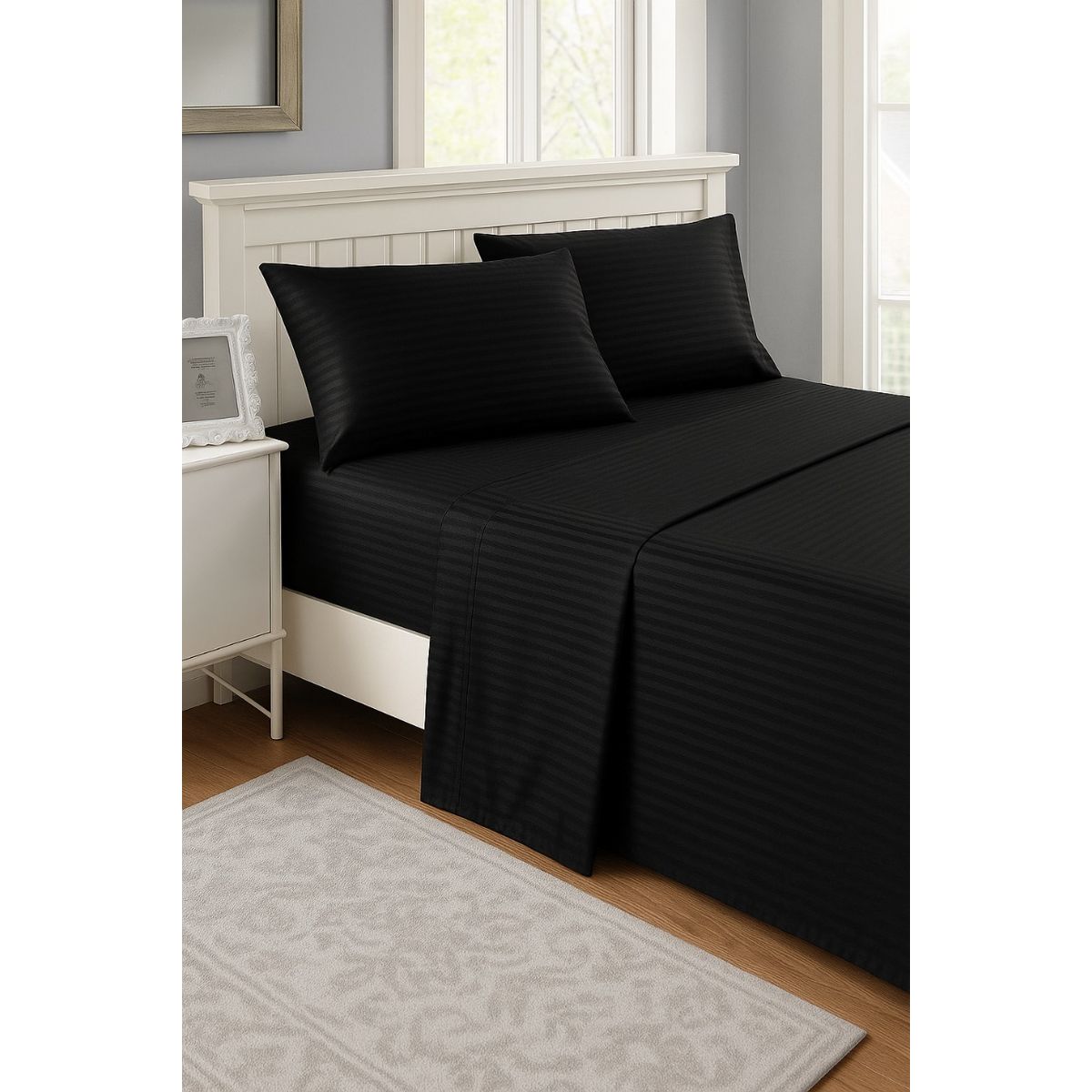 FAMILY HOME - Juego de Sabana Doble Sueños-Suaves  Negro