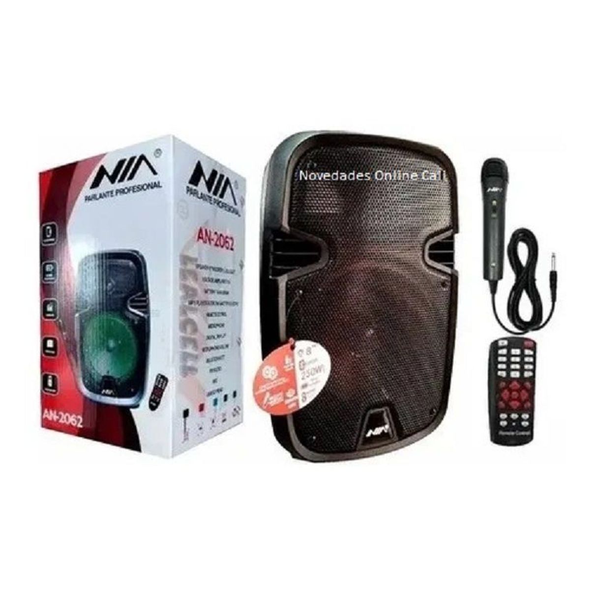 NIA - Cabina De Sonido Recargable Bluetooth FM USB NIA AN-2062