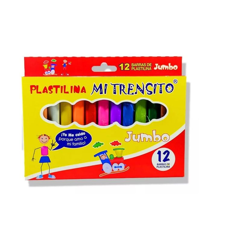 GENERICO - Plastilina Mi Trensito Jumbo X 12 Colores x 3 Cajas