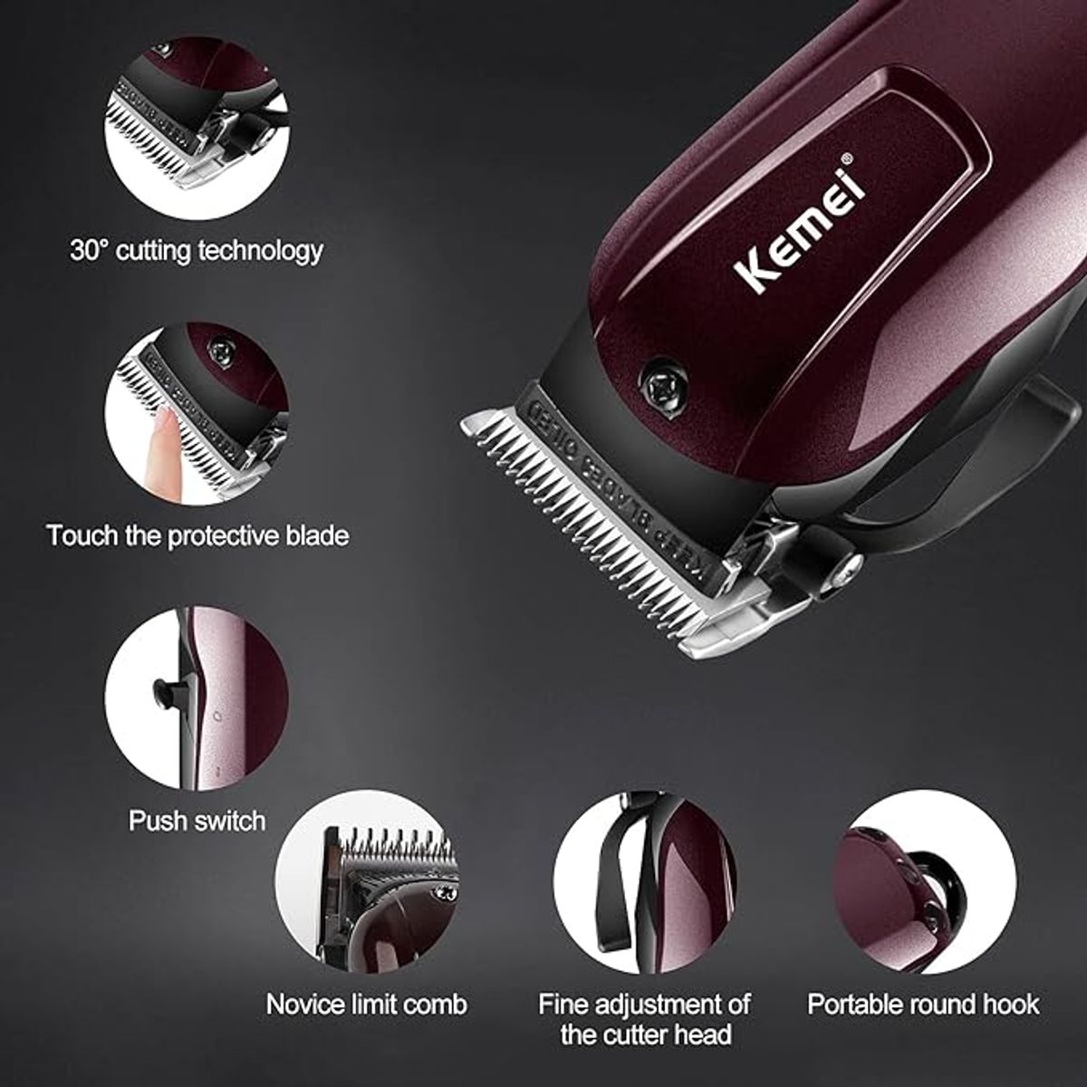 KEMEI - Kemei KM-2600 Maquina Peluqueria Cortapelos Profesional