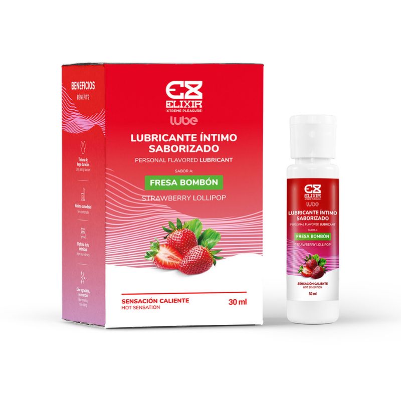 GENERICO - Lubricante Íntimo Saborizado Fresa Bombon 30 Ml Elixir
