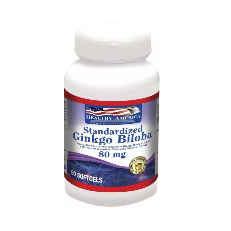 HEALTHY AMERICA - GINKGO BILOBA 80 Mc. X 90 CAPSULAS/ NATURAL
