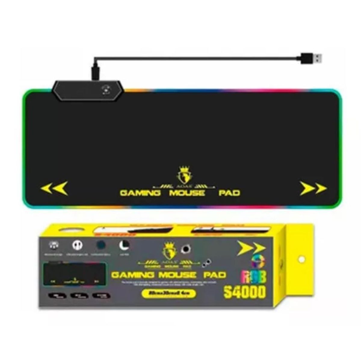 GENERICO - Mouse Pad gamer Aoas S4000 de goma xl 30cm x 80cm x 04cm negro