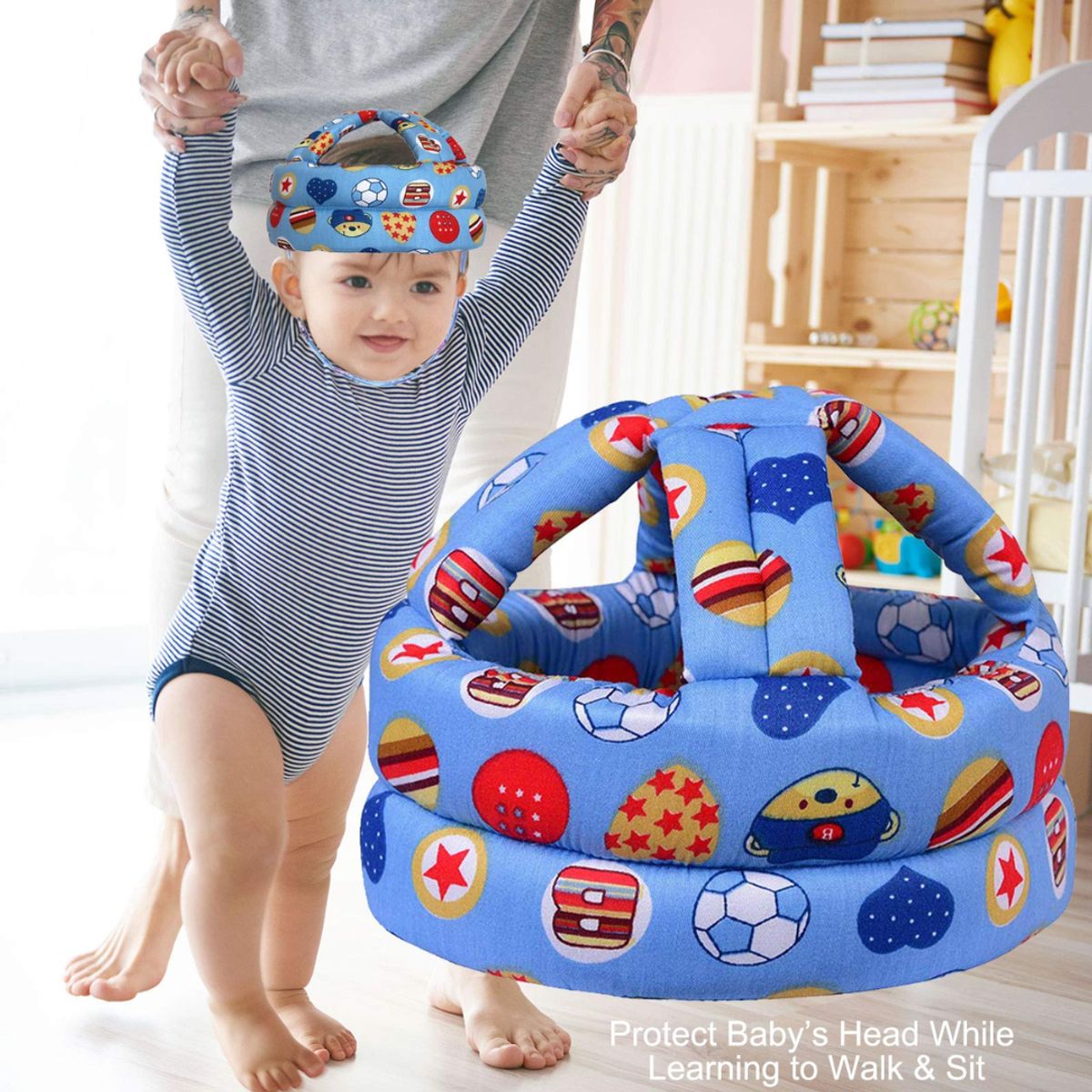 GENERICO - Gorro Casco Protector De Golpes Cabeza Para Bebés Azul