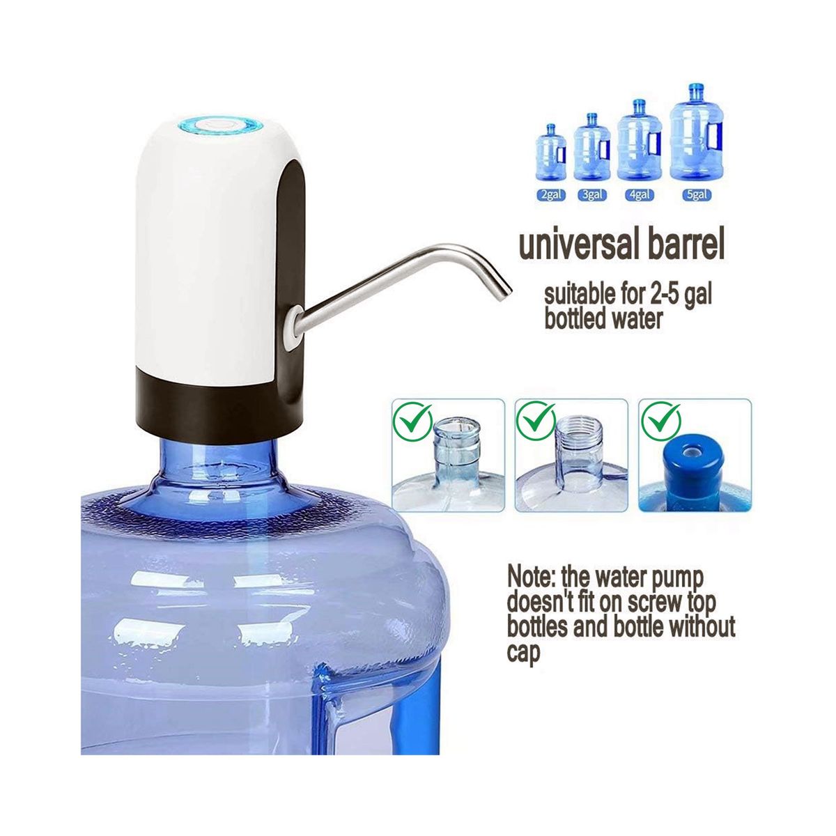 GENERICO - Dispensador De Agua Electrico Usb Para Garrafón
