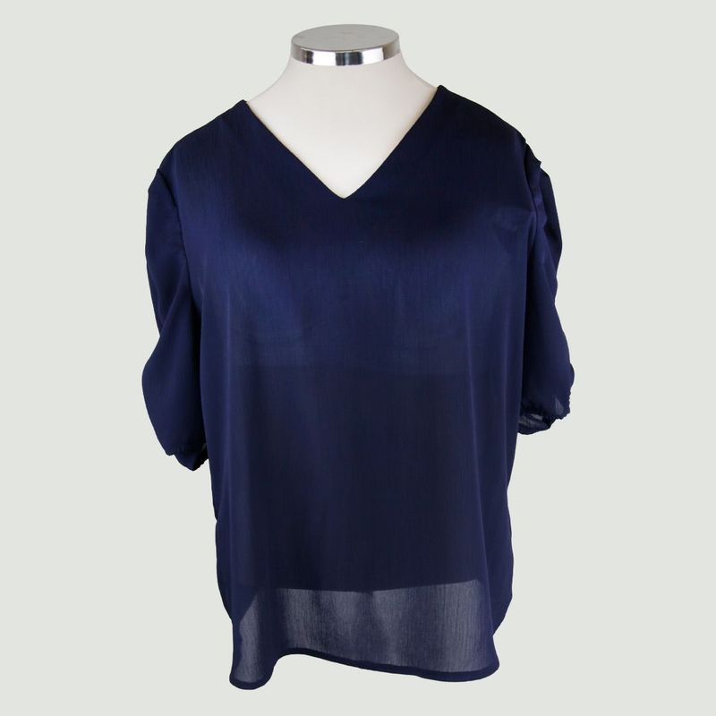 L Y H - Blusa Para Mujer Manga Corta Azul Marca L&H