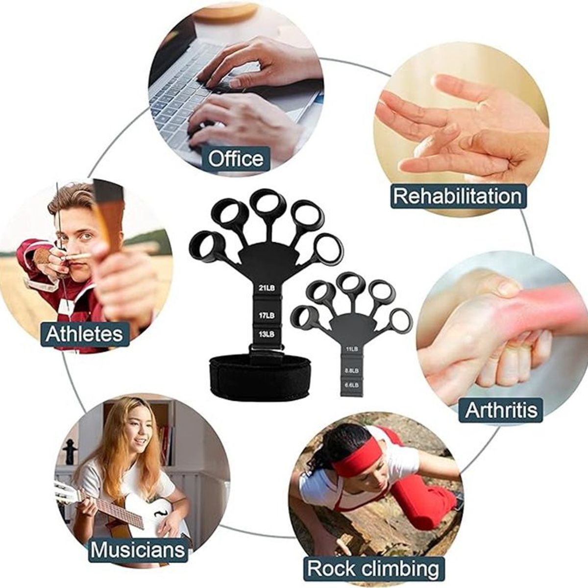 GENERICO - Ejercitador De Dedos Y Fortalecedor De Manos Ajustable