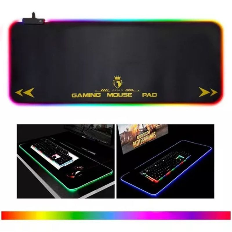 GENERICO - Mouse Pad gamer Aoas S4000 de goma xl 30cm x 80cm x 04cm negro