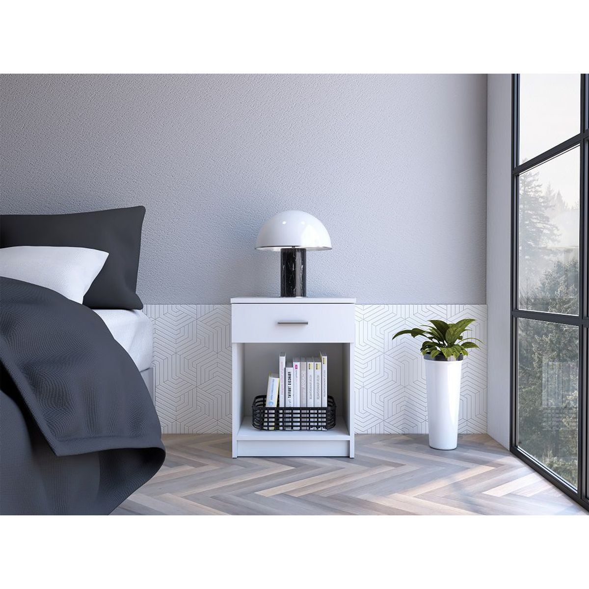 RTA DESIGN - Mesa De Noche Eco Blanco MLB 8993