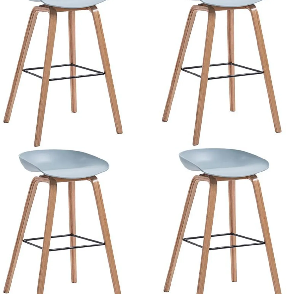 MOBLIHOUSE - Set X4 Silla De Bar Nórdica Ferrara Gris