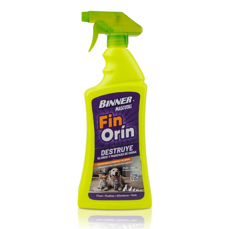 BINNER - Destruye Olores y Manchas Orina BINNER Fin Orín para Mascotas 700ml