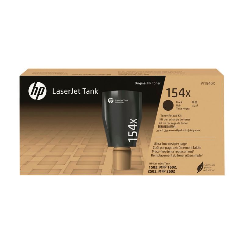 HP - Kit de recarga de tóner de tanque original HP Laserjet 154X Negro W1540X