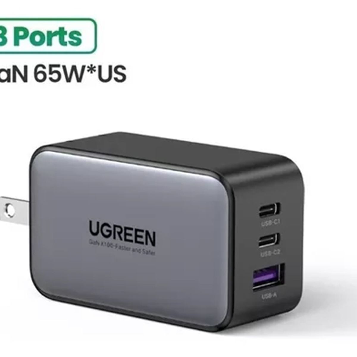 UGREEN - Cargador Ugreen 65w Pd Usb-cx3 Usb-a Carga Rápida Qc 4.0 3.0