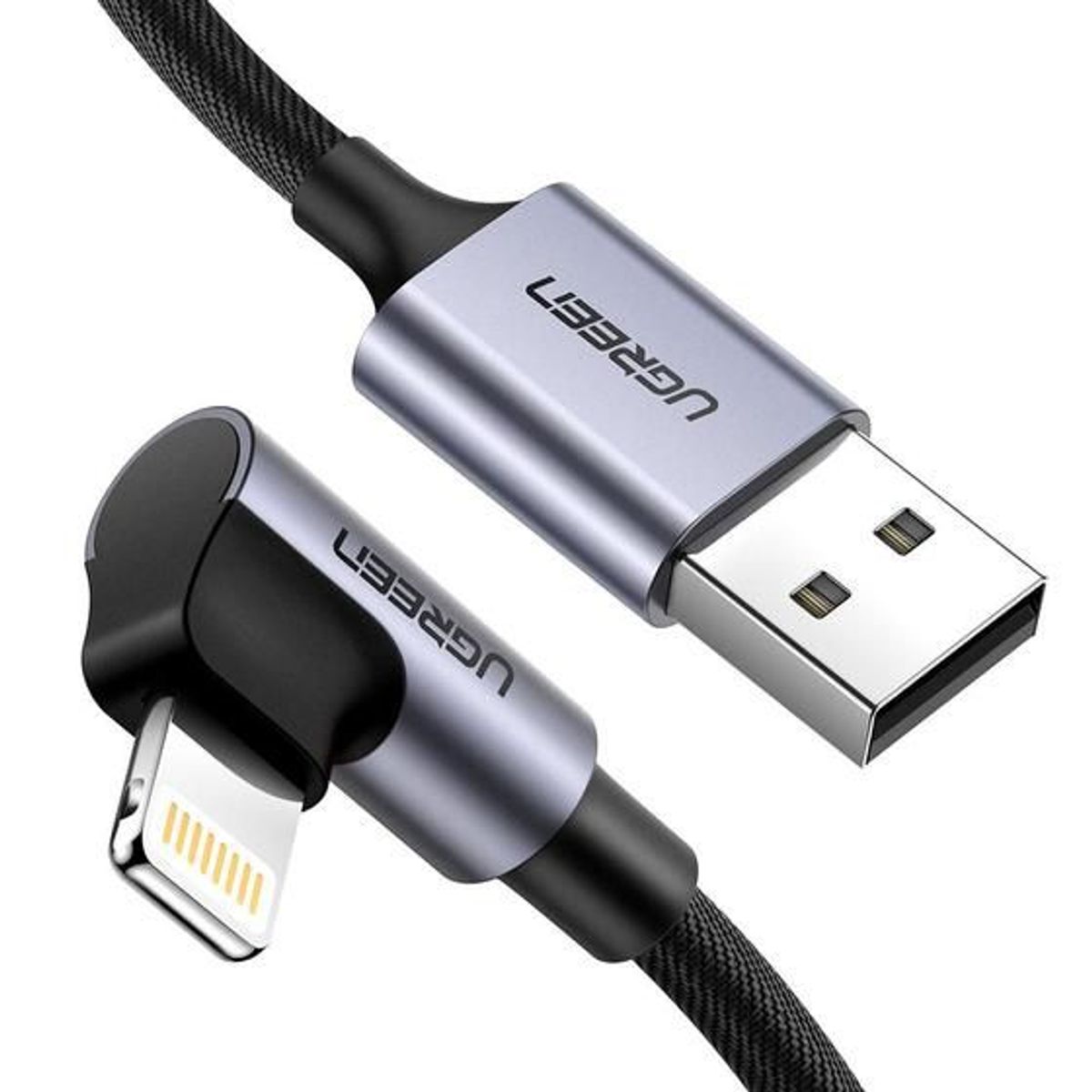 UGREEN - Cable Lightning A Usb 2.0 Ángulo De 90° 1mt Ugreen 60521