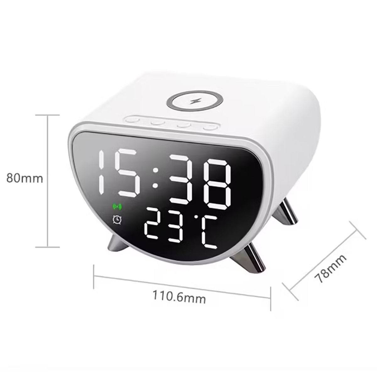 ONE PIXEL - Radio Reloj Despertador Con Pantalla Digital Carga Inalámbrica