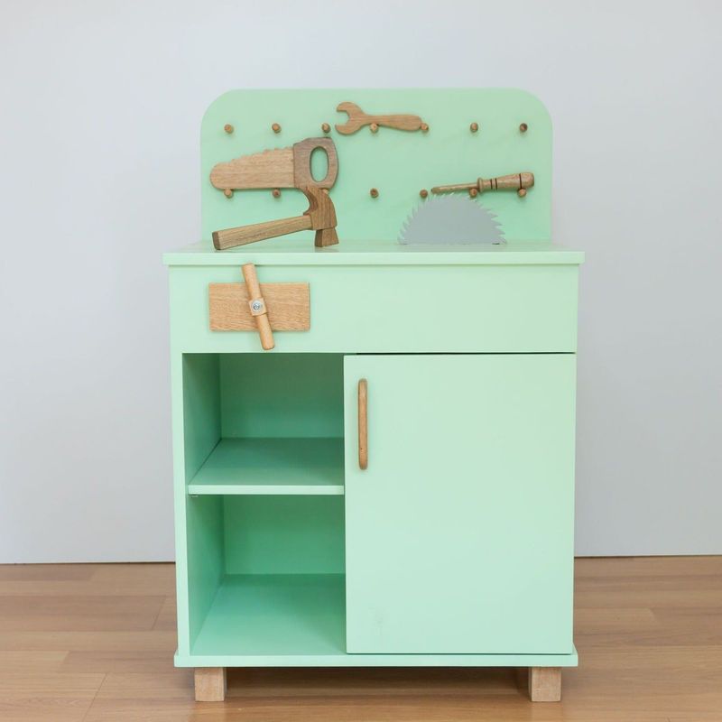 SUPI KIDS FURNITURE - SUPI WORKBENCH  CARPINTERÍA COLOR PISTACHO