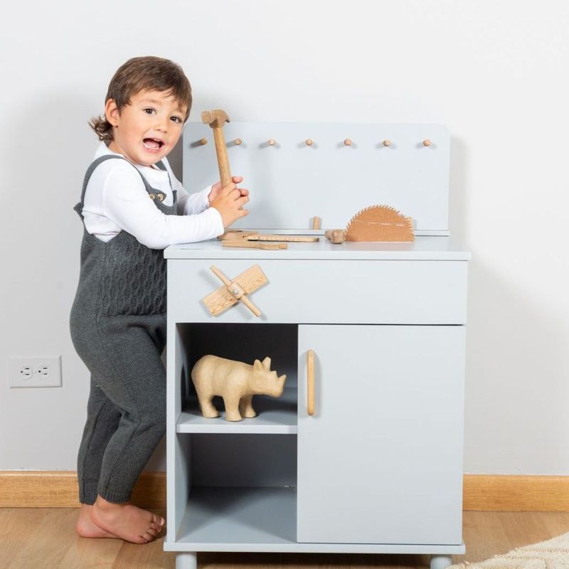 SUPI KIDS FURNITURE - SUPI WORKBENCH  CARPINTERÍA COLOR GRIS