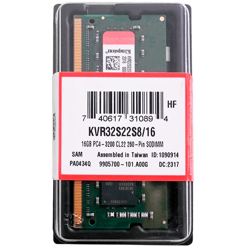 KINGSTON - Memoria Ram Portátil Kingston Ddr4 16gb 3200mhz
