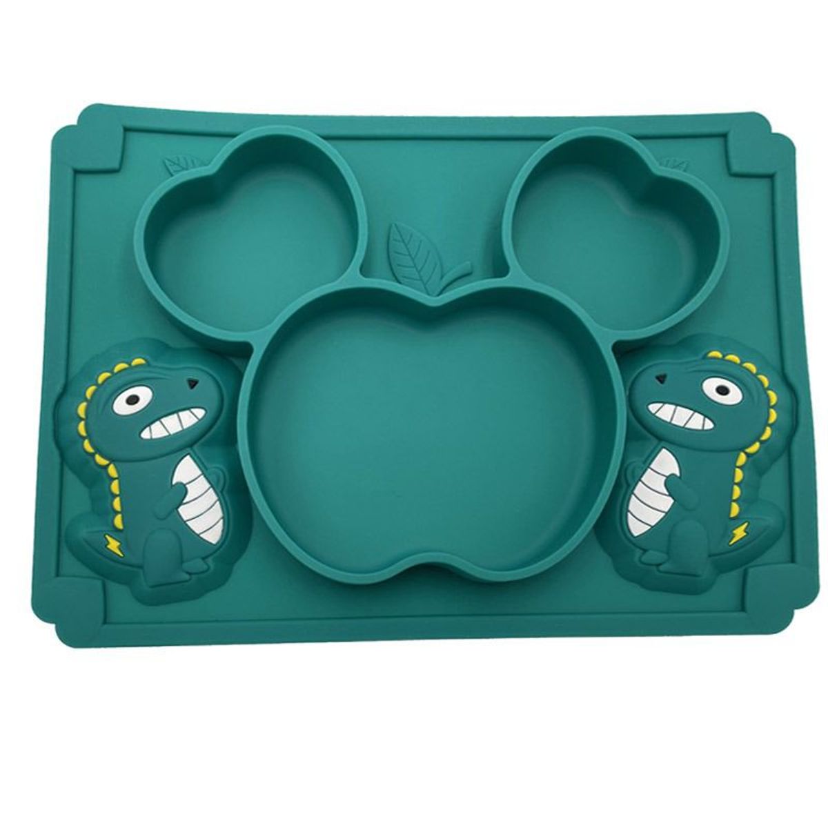 GENERICO - Plato Silicona Antiderrame Succion Bebe Dinosaurio