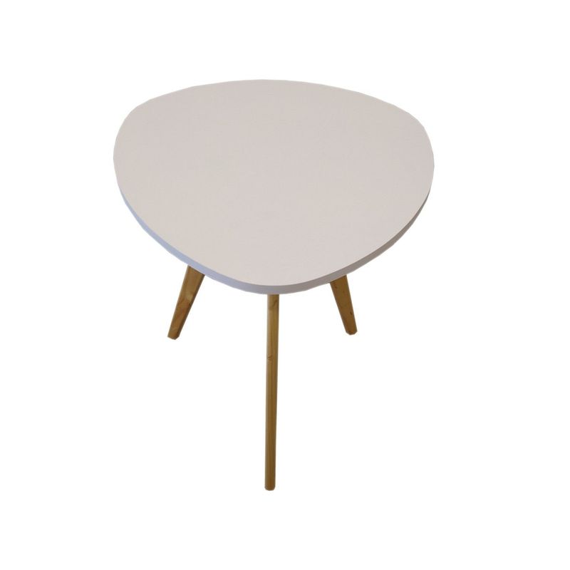 GENERICO - Mesa Auxiliar Centro Triangular Huevo Grande Blanco 50x55 cm