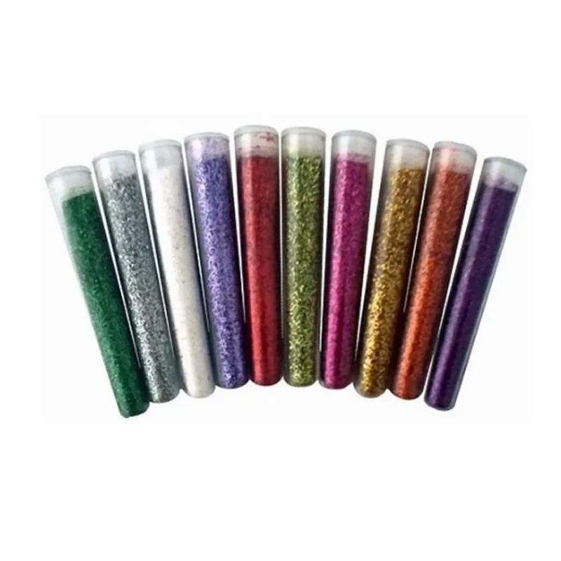 GENERICO - Escarcha Brillantina Tubo x 12 Unidades colores surtida