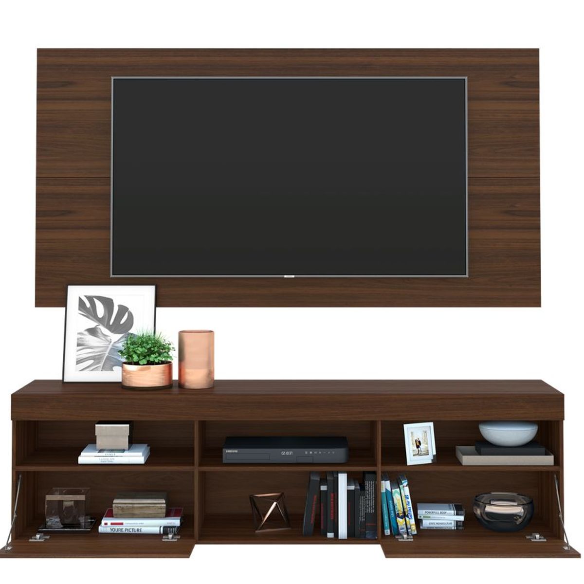 GENERICO - RACK CON PANEL FLORIDA TV 65 PULGADAS MADERA MDP