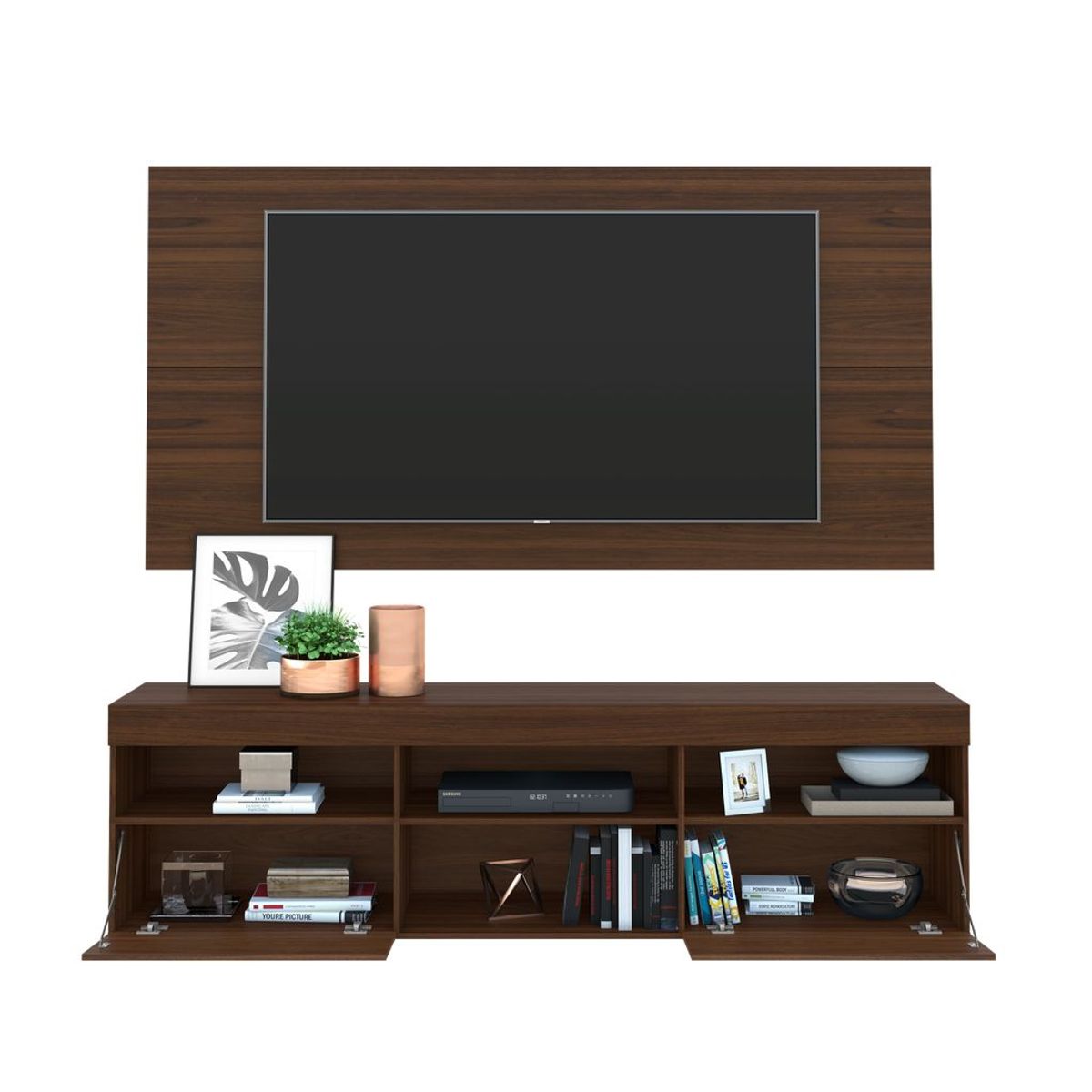 GENERICO - RACK CON PANEL FLORIDA TV 65 PULGADAS MADERA MDP