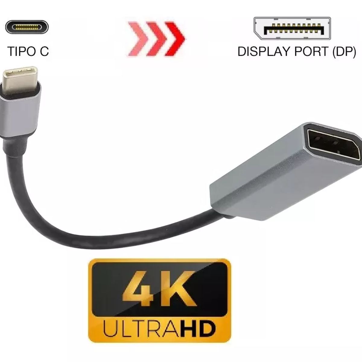OEM - Cable Convertidor Adaptador Usb 3.1 Tipo C A Displayport 4k