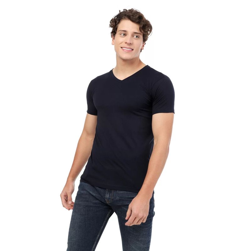 MANPOTSHERD - Camiseta Básica Hombre Azul Oscuro Manpotsherd_.