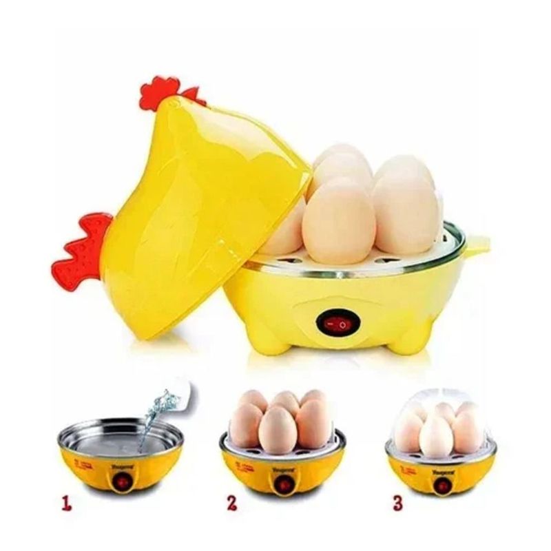 GENERICO - Gallina Electrica Hervidor De 7 Huevos A Vapor Amarillo