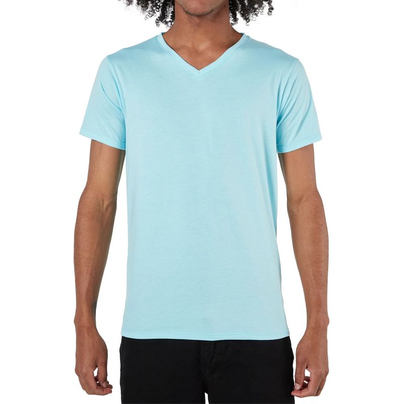 MANPOTSHERD - Camiseta Básica Hombre Azul Claro Manpotsherd
