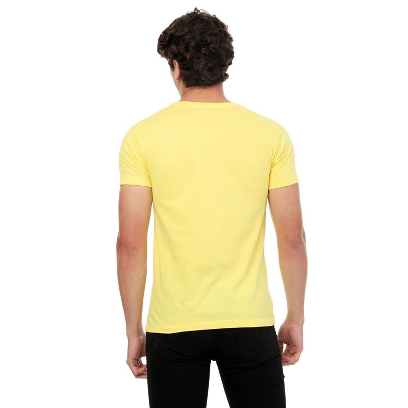 MANPOTSHERD - Camiseta Básica Hombre Amarillo Manpotsherd