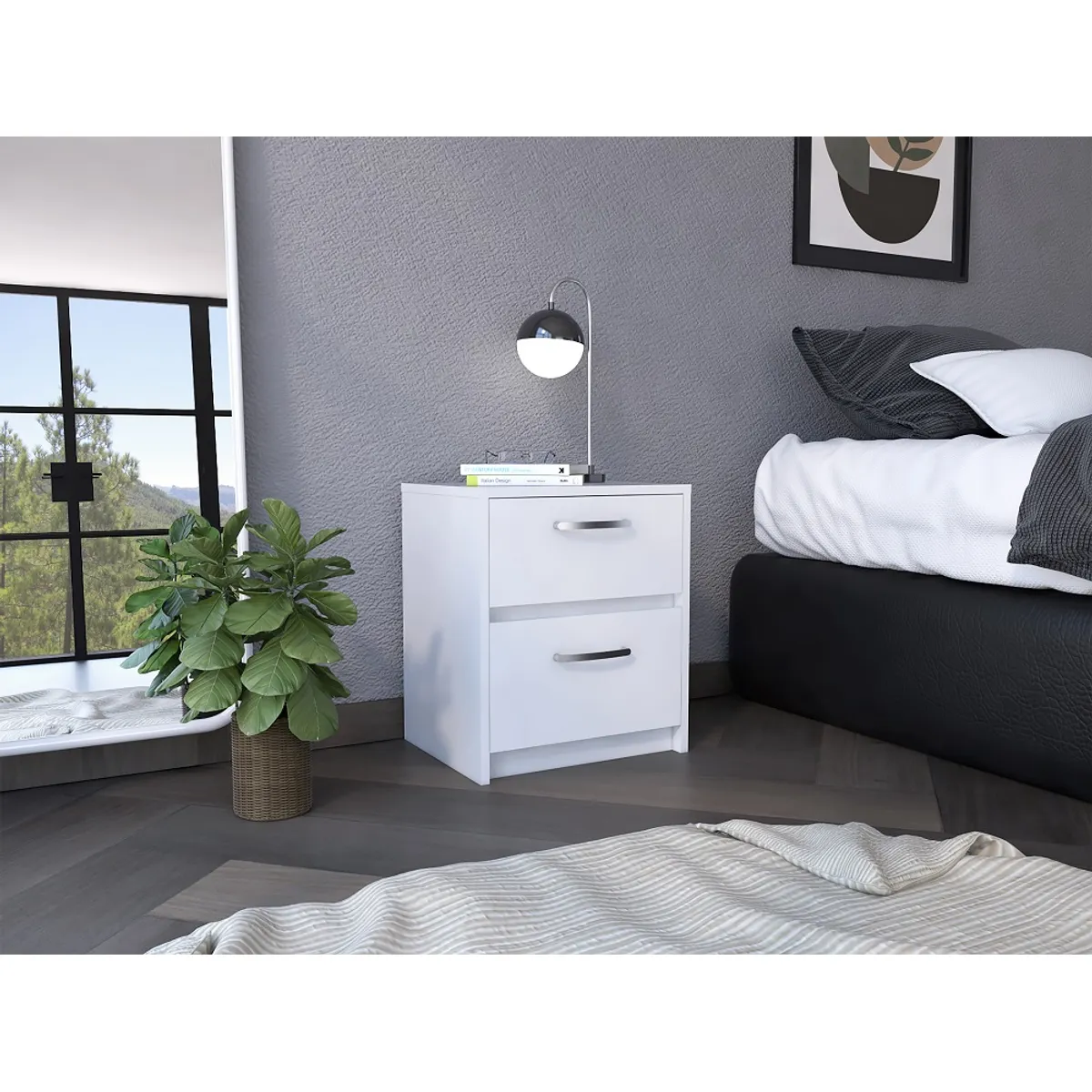RTA DESIGN - Mesa De Noche Argento Blanco Mqz 46 rta muebles MLB 8073