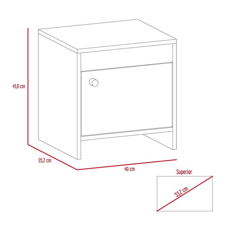 RTA DESIGN - Mesa De Noche Colore Rovere 416X40 rta muebles MLR 6523