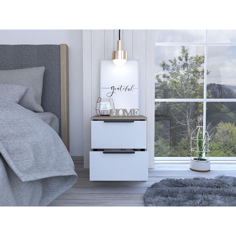 RTA DESIGN - Mesa de noche kaia x2 und  rta muebles mrb 6105 rovere+blanco nvdo