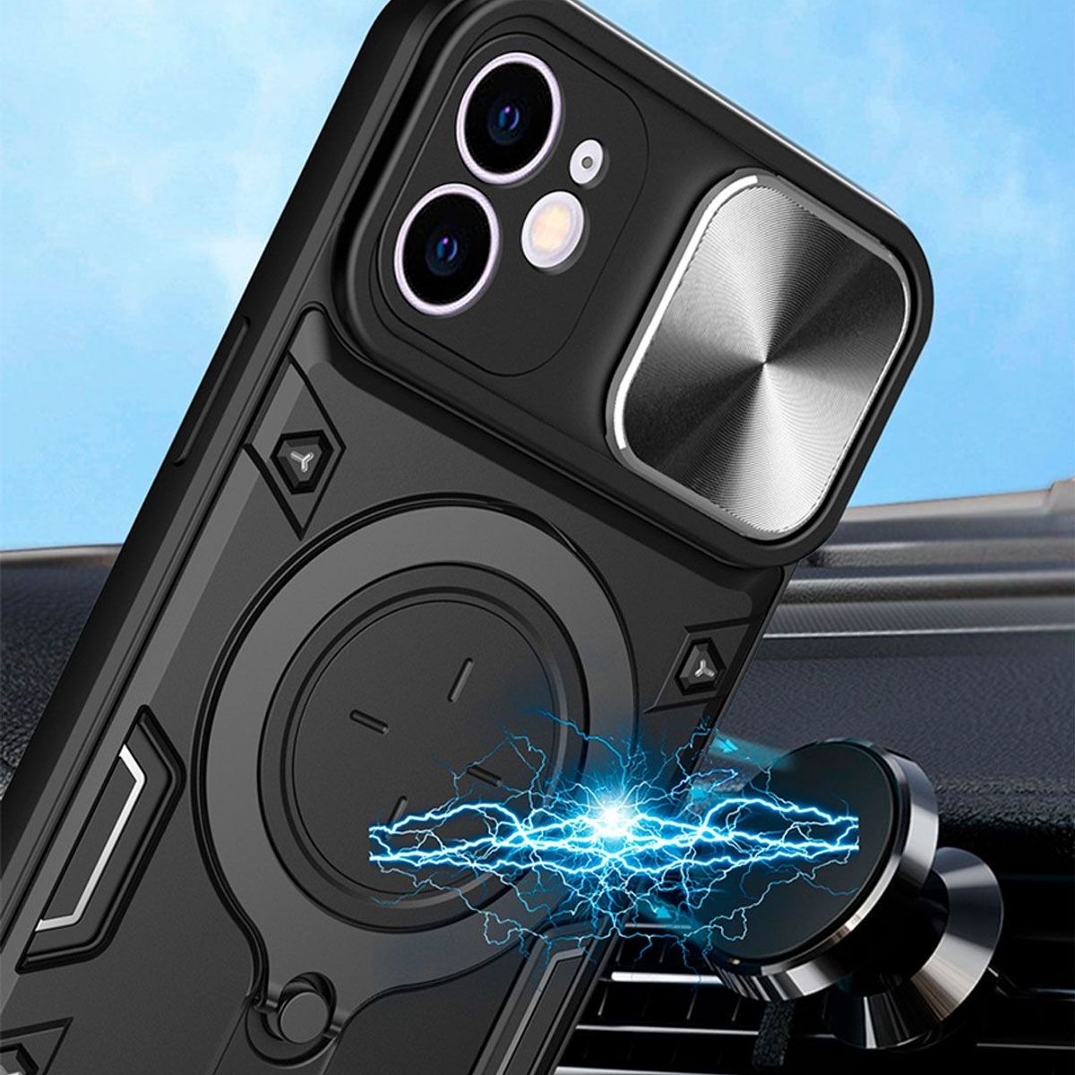 GENERICO - Estuche Proteccion Camara Con Soporte Para Xiaomi Redmi A3 Negro
