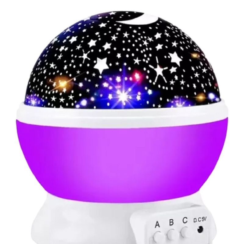 GENERICO - Lampara Proyector Rotatoria morada Cielo Estrellas