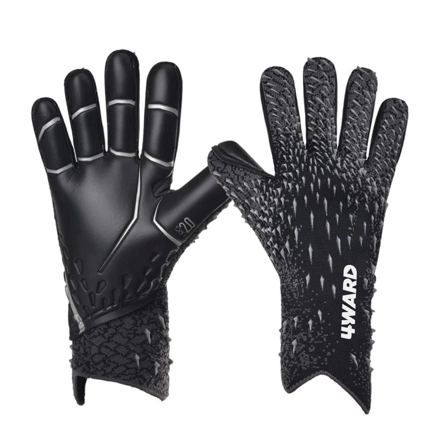 Guantes Futbol Arquero Portero 4Ward Agarre Negro M FITNICS
