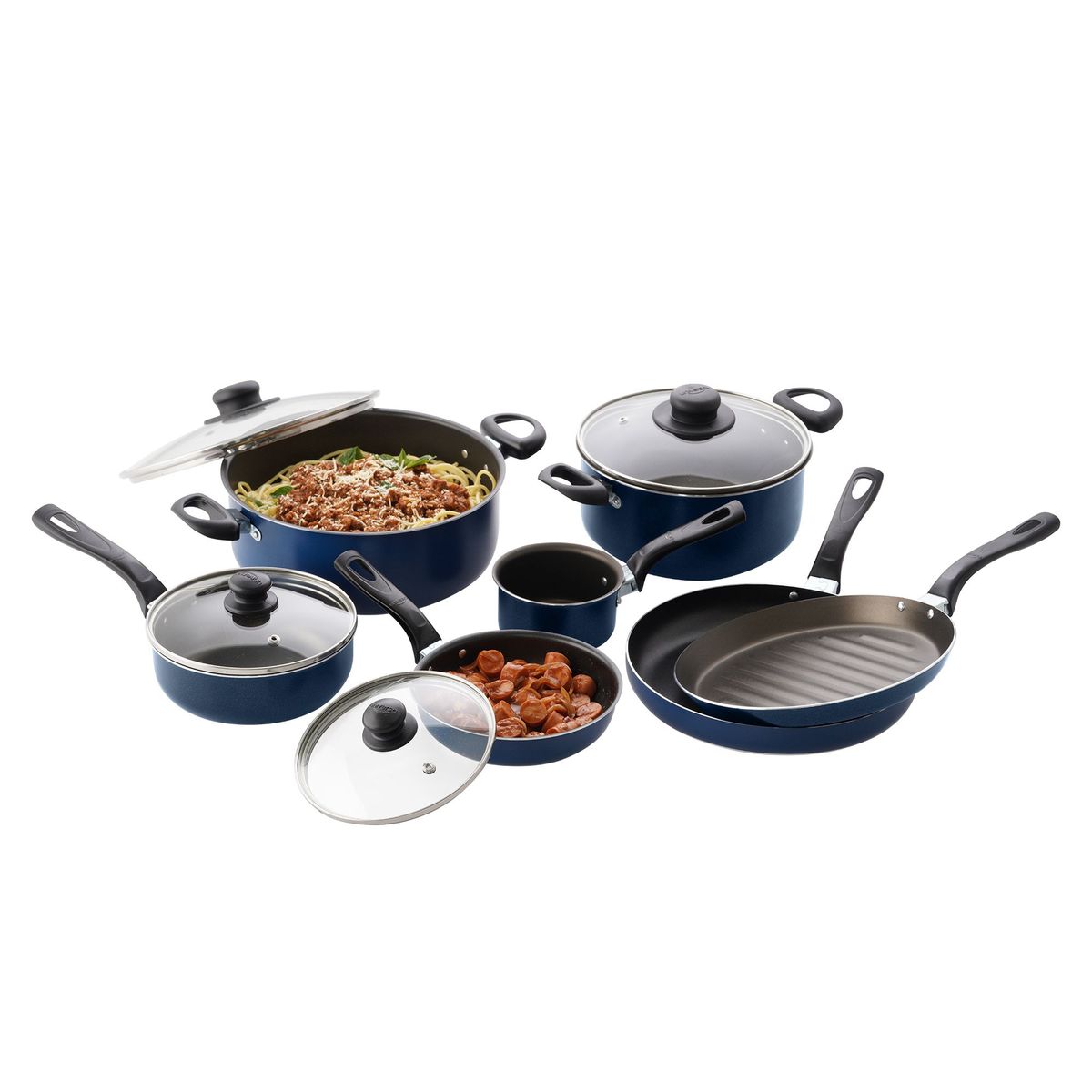 UNIVERSAL - Juego de Ollas Bateria Universal 11 Piezas Antiadherente Azul