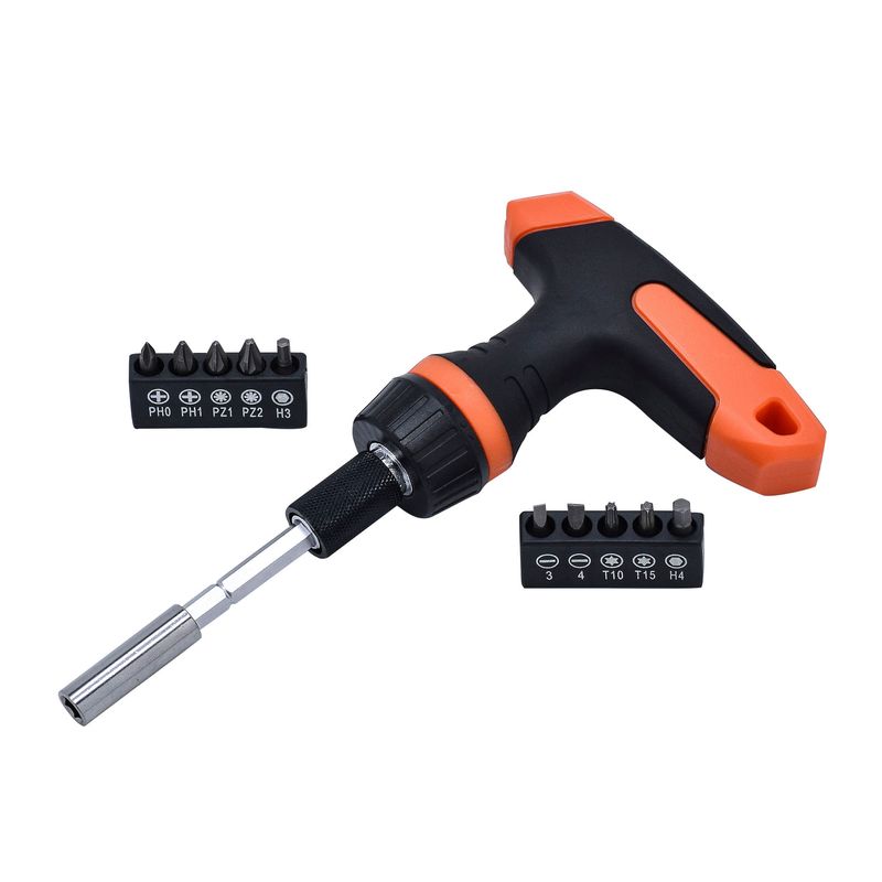 FERRENOVO - set Destornillador Con  10 Puntas intercambiables  Mango en T Ferrenovo Max
