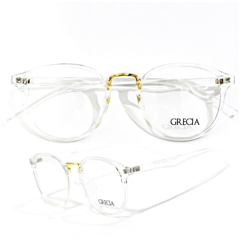 GENERICO - Montura Oftalmica Redonda Grecia - Unisex Tranparente