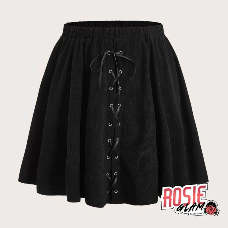 ROSIEGLAM - Falda Cintas Black ROSIEGLAM