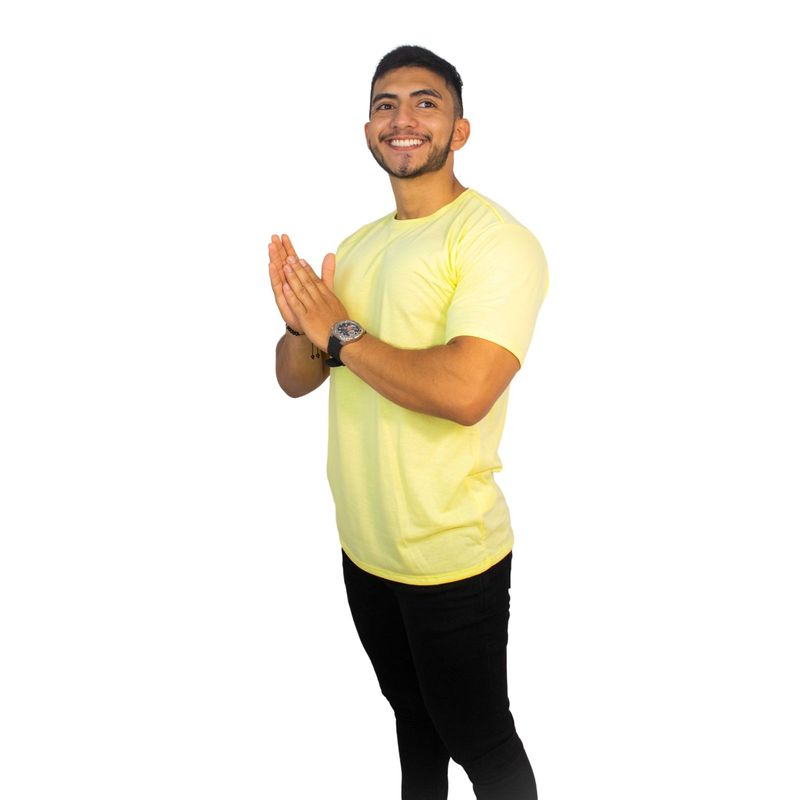 MANPOTSHERD - Camiseta Básica Hombre Amarillo Manpotsherd_.