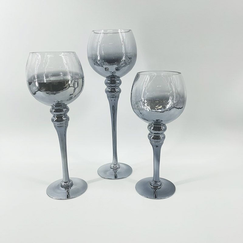 BURICA - SET X3 COPAS VIDRIO AZUL CRAQUELADO