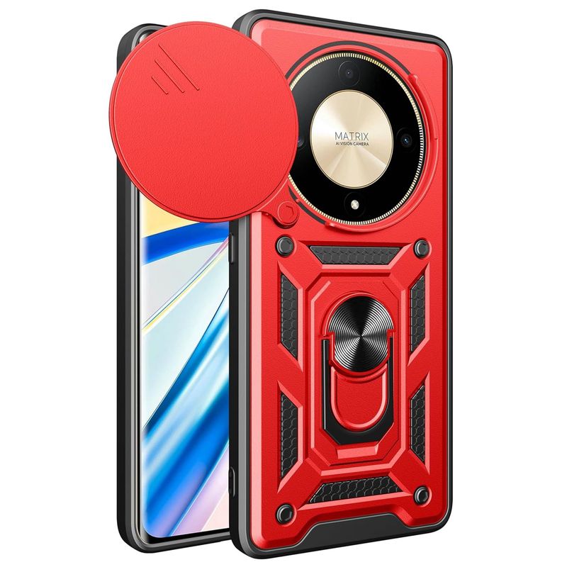GENERICO - Funda Case Protector Cámara Slider Compatible Honor Magic 6 Lite Rojo