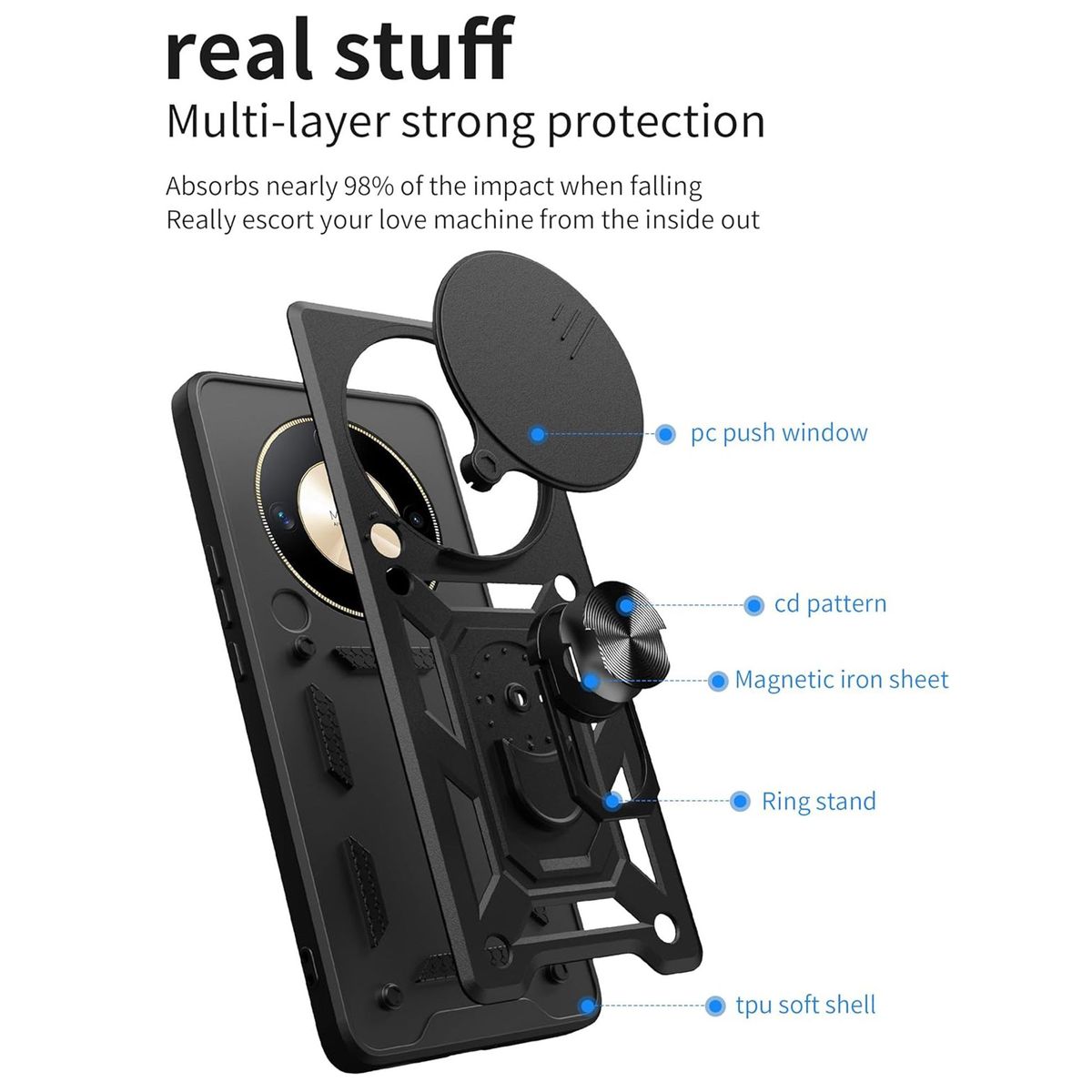 GENERICO - Funda Case Protector Cámara Slider Compatible Honor Magic 6 Lite Rojo