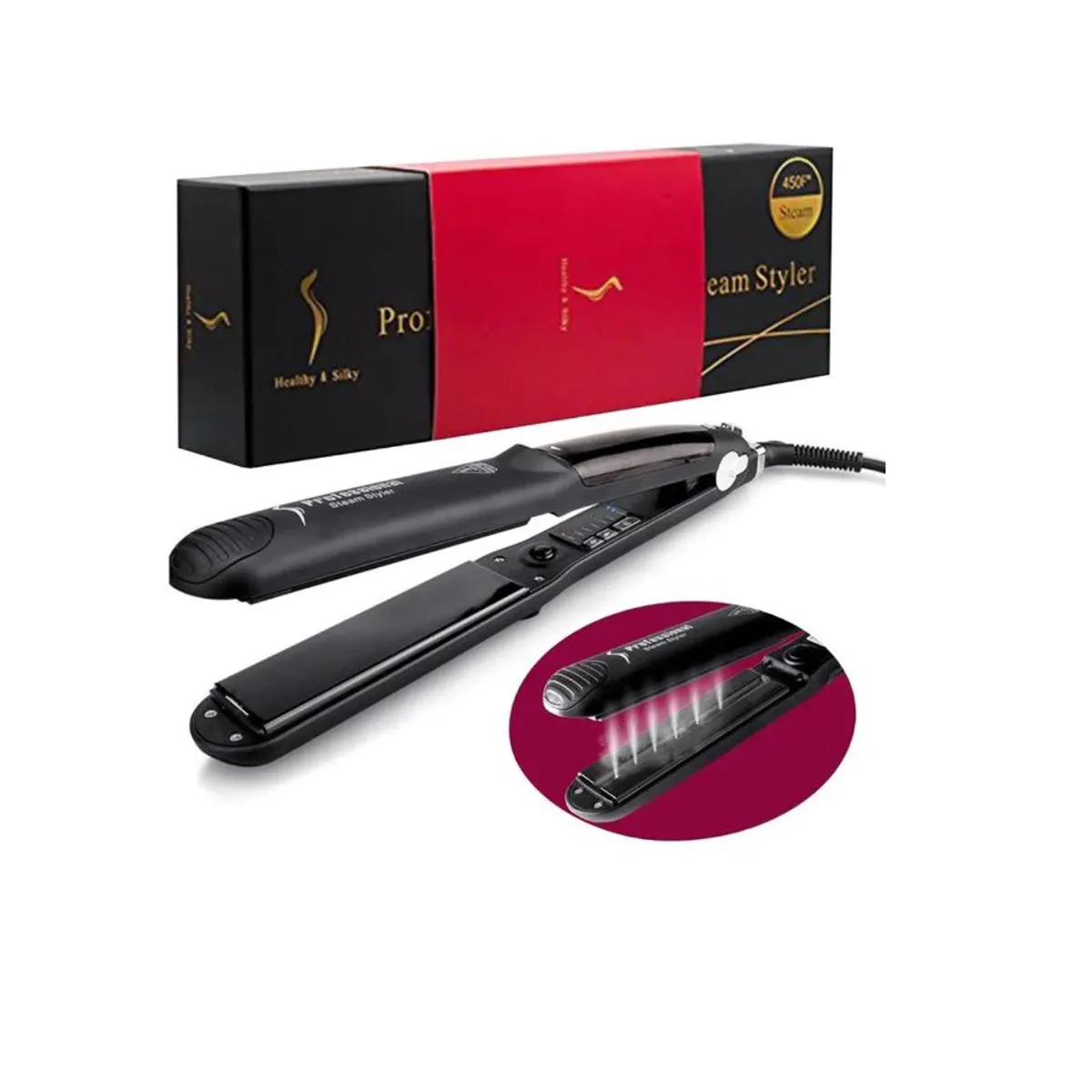 GENERICO - Plancha Vapor Professional Hair Salon Steam Styler