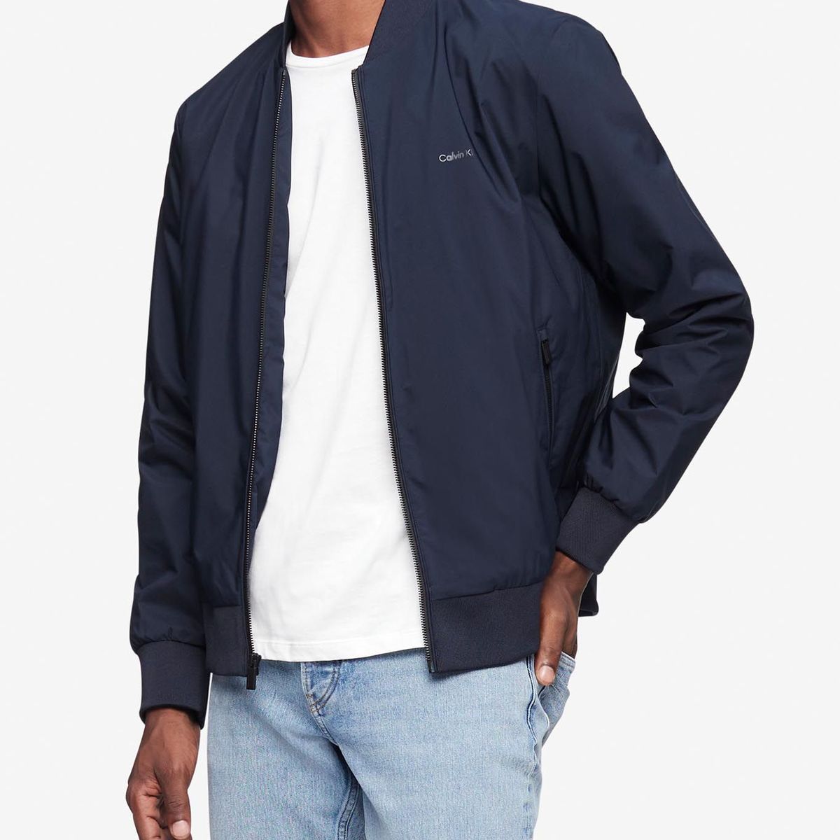 CALVIN KLEIN - Chaqueta Azul Con Cierre Para Hombre Calvin Klein