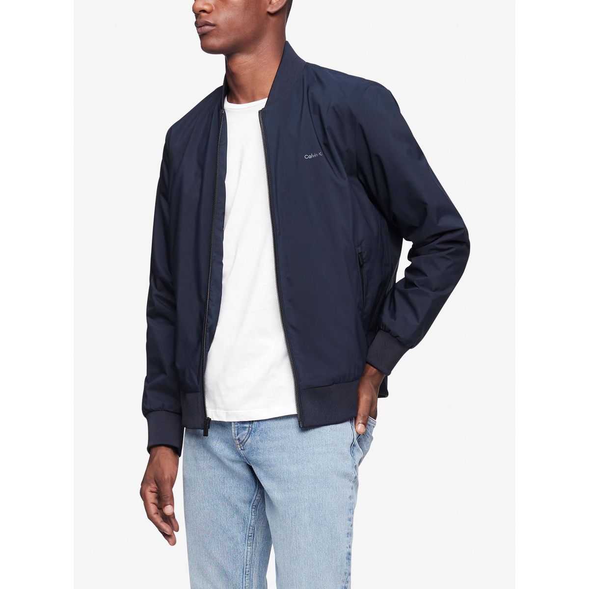 CALVIN KLEIN - Chaqueta Azul Con Cierre Para Hombre Calvin Klein